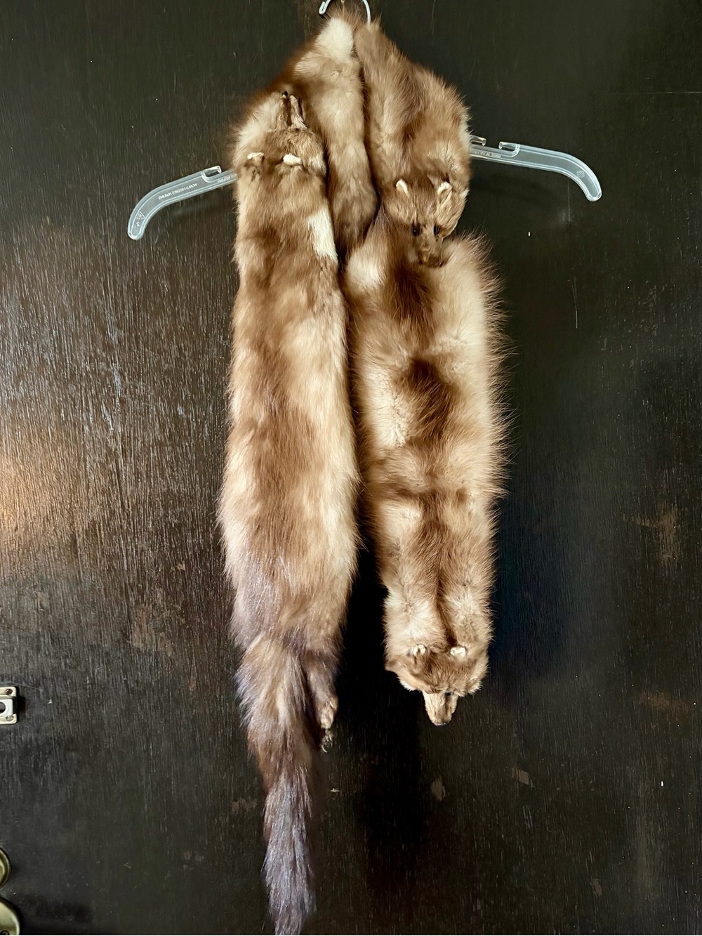 Vintage marten mink real fur scarf stole